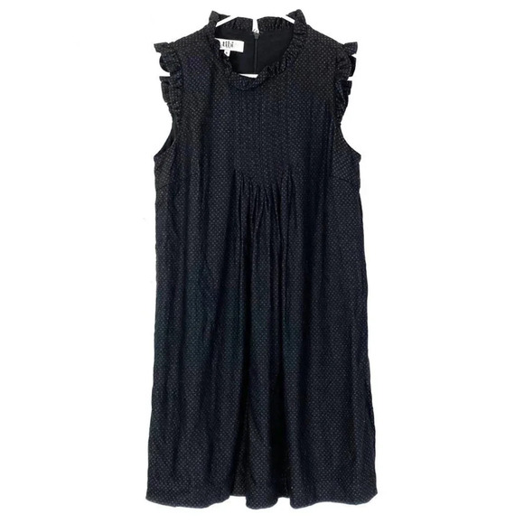 Tibi Sleeveless Wool Pin Tuck Ruffle Dress Womens Size 6 / Small Black White - Picture 1 of 9